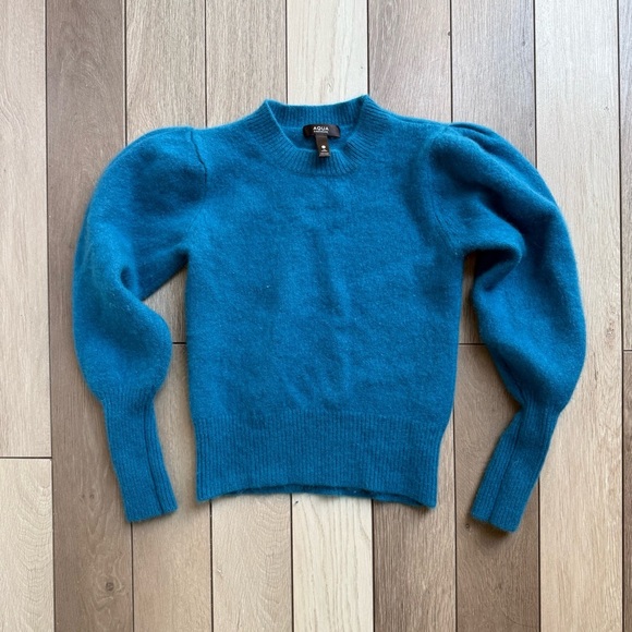 Aqua Sweaters - Aqua Blue Crew Neck Sweater with Relaxed Fit